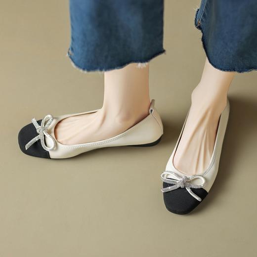 ZHR女鞋休闲小香风浅口单鞋女气质晚晚风温柔鞋软底包头豆豆鞋女 商品图5