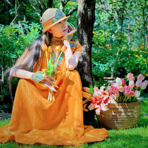 和铃刺绣提花连衣裙| 杨丽萍老师同款| 现货加急发 商品图1