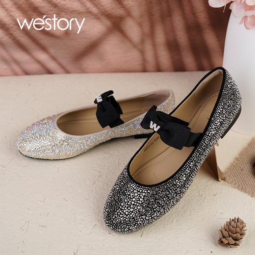 westory2023秋季新款法式优雅蝴蝶结玛丽珍百搭平底时尚单鞋S23CE73441 商品图2