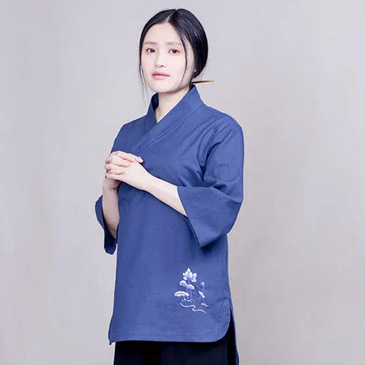 清水设计丨【丹青】中国风女装茶服禅服刺绣改良女上衣 商品图1