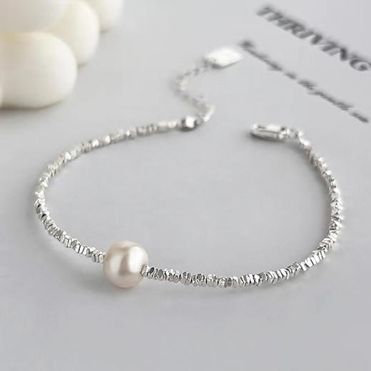 碎银子999纯银手链女2023年新款轻奢小众设计冷淡风时尚珍珠手饰 商品图0