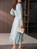 YX【定制17天】减龄气质苎麻连衣裙女2024夏季新款设计感灯笼袖收腰显瘦长裙 商品缩略图4