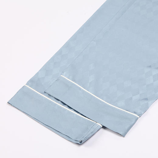 都市丽人都市锋尚好睡好眠男士睡衣色丁提花丝质薄款长袖长裤类家居服套装FH31H6 商品图7