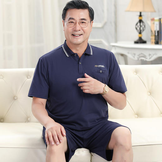【GZ】无忧购夏季T恤短裤中老年男装父亲运动套装5299（截单后7天发货)25年清仓捡漏 商品图5