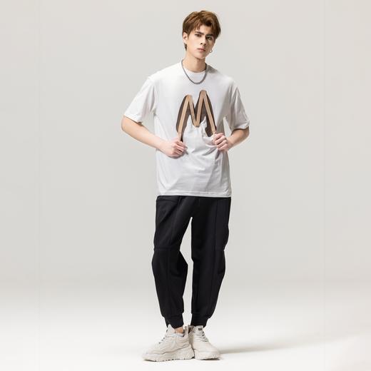 PINLI品立春季新款贴布印花T恤男士圆领短袖体恤BG231111042 商品图1