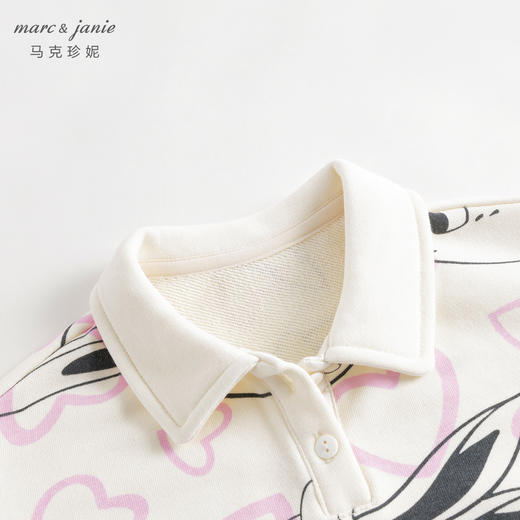 马克珍妮秋装新款 女童兔子满印polo领运动卫衣 儿童上衣231596 商品图3