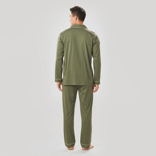 都市丽人都市锋尚好睡好眠男士睡衣单面无尘棉棉质薄款长袖长裤类家居服套装新年本命年红品FH30B6 商品图2