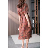 YX【定制7天】FSW高端气质印花苎麻连衣裙女2024夏季新款韩版碎花V领显瘦长裙 商品缩略图4