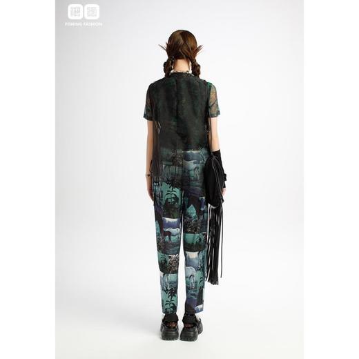 南二楼渔女装2023年夏季印花马图案长裤FGHB6257 商品图1