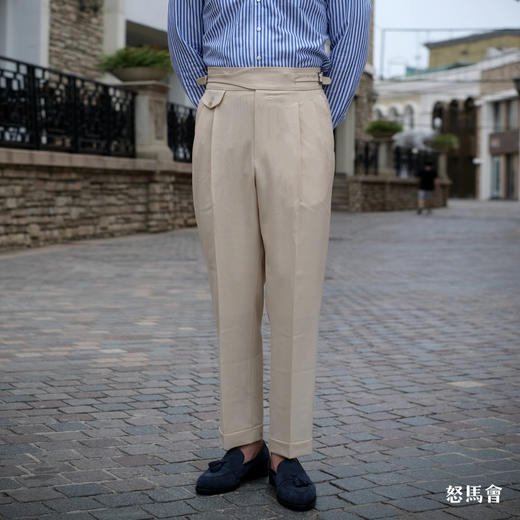 Vitale Barberis Canonico Supersonic 卡其色强捻抗皱初剪羊毛意式工艺裤装 商品图0