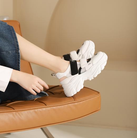 西村名物2023年秋季新款厚底老爹鞋透气薄款休闲运动鞋女X23CM34481 商品图1