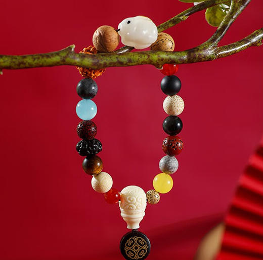 古风手链【象征平安 吉祥祝愿】御猫说 故宫手链手串念珠系列 水晶手链十八子手串佛珠 带流苏 商品图11