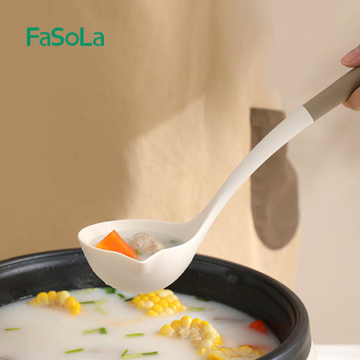 FaSoLa 静厨防烫外柔内韧尼龙硅胶不粘锅铲子汤勺 商品图6