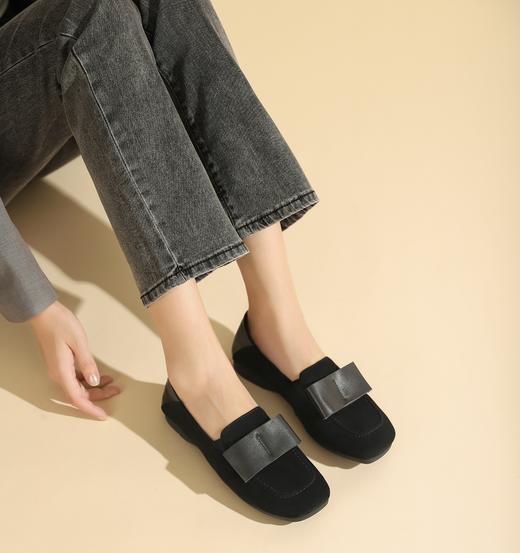 西村名物2024年秋季新款鞋超轻软底休闲鞋轻便防滑豆豆鞋X24CM33708 商品图2