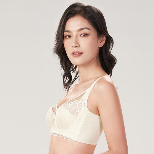 都市丽人舒软挺塑AB杯适穿蕾丝调整型文胸中厚款3/4杯塑身文胸无钢圈内衣四排扣LJ3AA3 商品图1