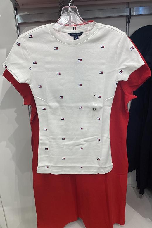 Tommy Hilfiger/汤米 夏季印花短袖女士圆领纯棉舒适休闲T恤 商品图5