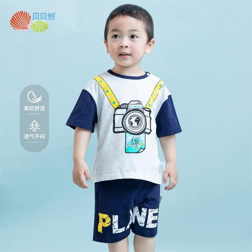 贝贝怡夏季新品儿童短袖套装酷炫男孩出街两件套男宝外出服 商品图1