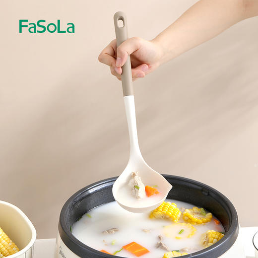 FaSoLa 静厨防烫外柔内韧尼龙硅胶不粘锅铲子汤勺 商品图3