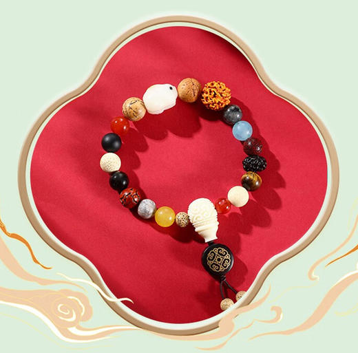 古风手链【象征平安 吉祥祝愿】御猫说 故宫手链手串念珠系列 水晶手链十八子手串佛珠 带流苏 商品图10