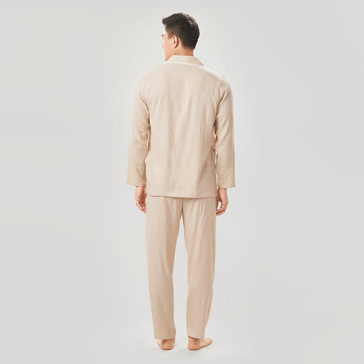 都市丽人都市锋尚好睡好眠男士睡衣软绵绵1.0梭织棉薄款长袖长裤类家居服套装FH30B9 商品图3