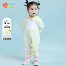 贝贝怡儿童连体睡衣女宝宝珊瑚绒秋冬款女童加厚保暖可爱爬服哈衣FB223L003