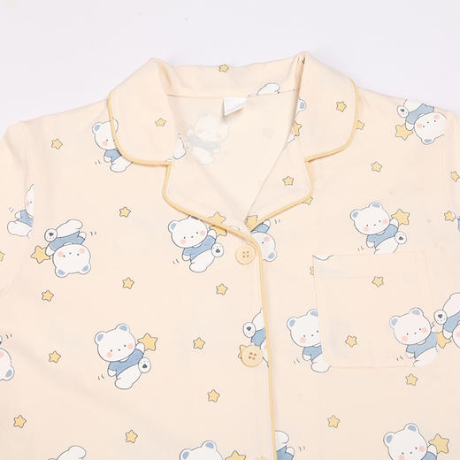 都市丽人眯雅佳26支棉质单面童装棉质薄款长袖长裤类家居服套装JH31B1 商品图4