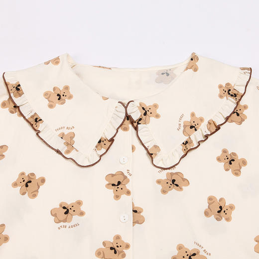 都市丽人好睡好眠女士睡衣软绵绵1.0梭织棉薄款长袖长裤类家居服套装LH31F4 商品图5