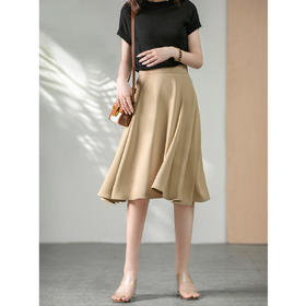 YX【定制7天】FSW半身裙女中长款2024夏季新款韩版宽松显瘦高腰百搭a字裙子