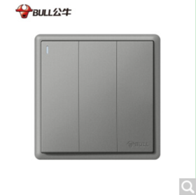 公牛 面板开关 G35 灰  三开