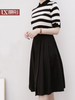 YX【定制7天】FSW半身裙女中长款2024秋季新款韩版显瘦高腰大摆a字裙卡其色 商品缩略图3