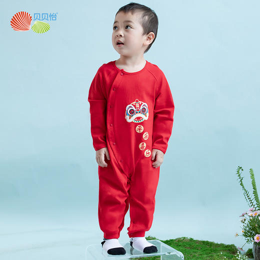 贝贝怡冬季加厚宝宝外穿爬爬服满月新生儿衣服家居服刚出生秋冬款213L516 商品图2