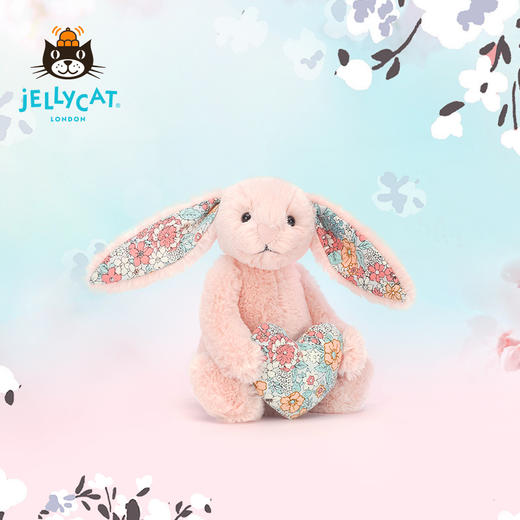 Jellycat 花耳朵系列 爱心浅桃红色 商品图1