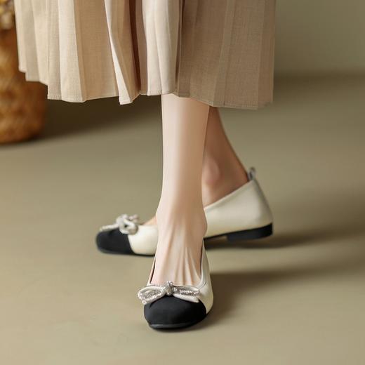 ZHR女鞋休闲小香风浅口单鞋女气质晚晚风温柔鞋软底包头豆豆鞋女 商品图3