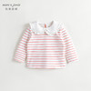 马克珍妮秋装新款 女童花边娃娃领条纹长袖T恤 儿童打底衫231523 商品缩略图3