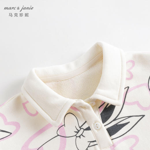 马克珍妮秋装新款 女童兔子满印polo领运动连衣裙卫衣裙 231597 商品图3