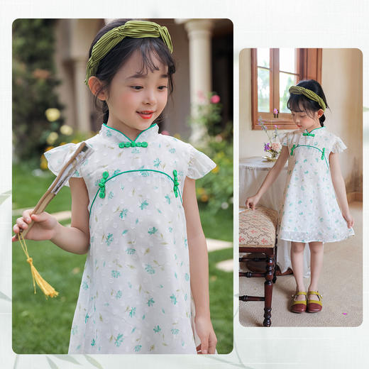 贝贝怡童装女童连衣裙夏天儿童公主裙古风裙子中国风新款夏装 商品图1