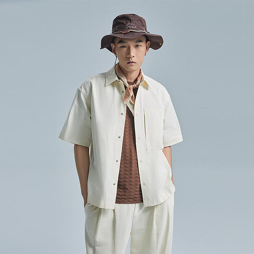 【秒杀专属】HX 夏季套装翻领短袖衬衫Z001320012101 商品图0