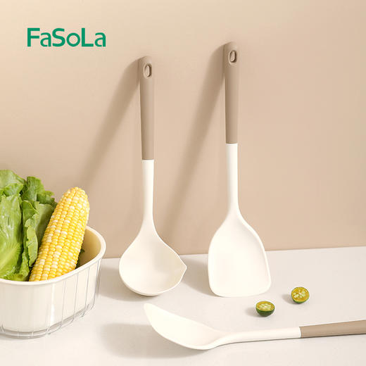 FaSoLa 静厨防烫外柔内韧尼龙硅胶不粘锅铲子汤勺 商品图9
