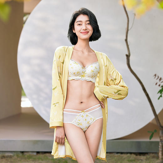 都市丽人好睡好眠女士睡衣哑光弹力色丁丝质薄款三件套家居服新年本命年红品LH35A5 商品图2