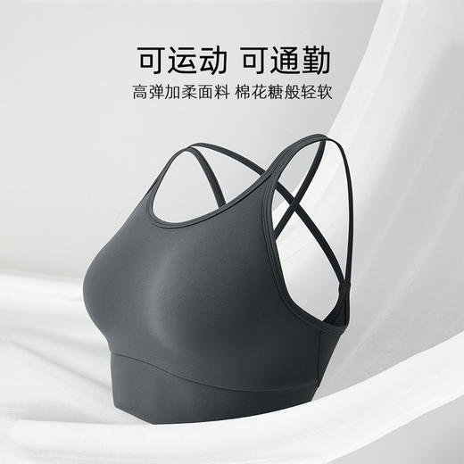 幸棉·棉花糖运动内衣女无钢圈美背软支撑舒适透气防震背心式运动内衣文胸罩女文胸款/背心款【G】 商品图1