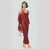 都市丽人好睡好眠女士睡衣哑光弹力色丁丝质薄款三件套家居服新年本命年红品LH35A5 商品缩略图8