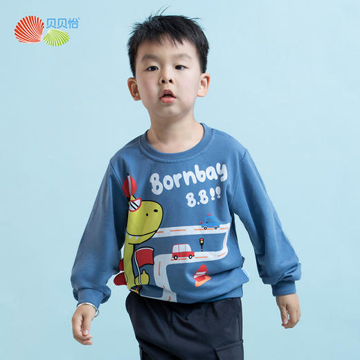 贝贝怡童装圆领套头卫衣卡通洋气新款长袖上衣中大童新款卫衣 商品图0