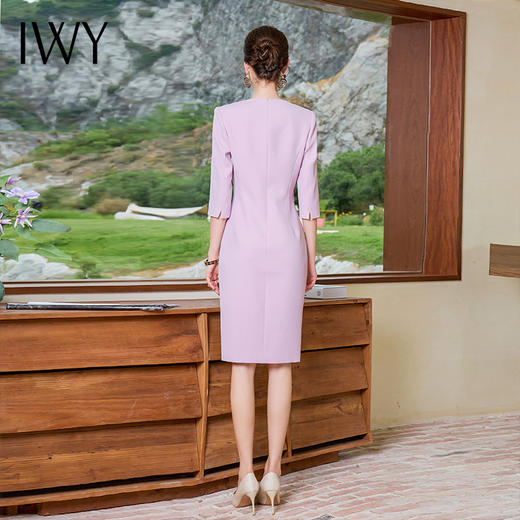 IWY/新款名媛紫色连衣裙女夏季薄款法式西装裙高级感前台医美Q968 商品图4