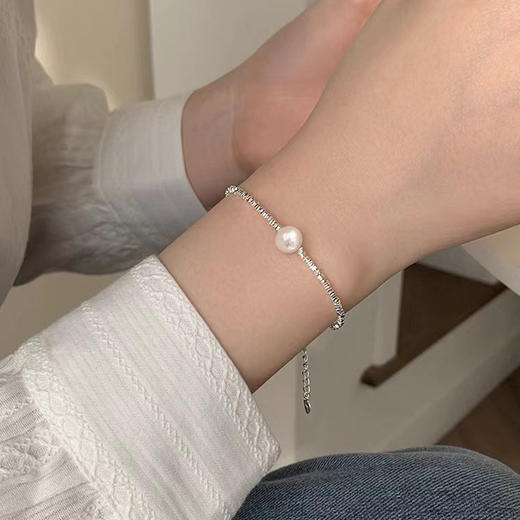 碎银子999纯银手链女2023年新款轻奢小众设计冷淡风时尚珍珠手饰 商品图1