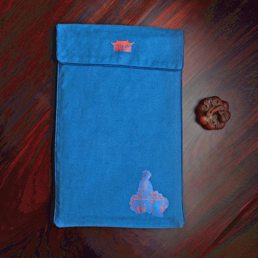 书香传家蓝色简约便携时尚宣纸线装书袋 商品图0