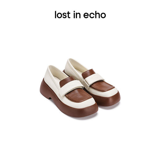 [捡漏价]lost in echo设计师品牌百搭时尚魔术贴圆头厚底增高浅口乐福鞋女 商品图0