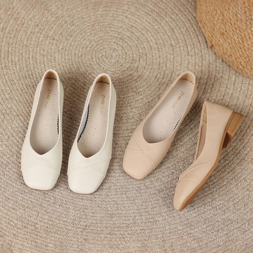 ZHR浅口单鞋女2023新款一脚蹬轻便软底豆豆鞋韩版百搭休闲乐福鞋 商品图1