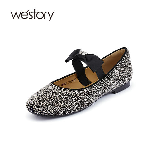 westory2023秋季新款法式优雅蝴蝶结玛丽珍百搭平底时尚单鞋S23CE73441 商品图0