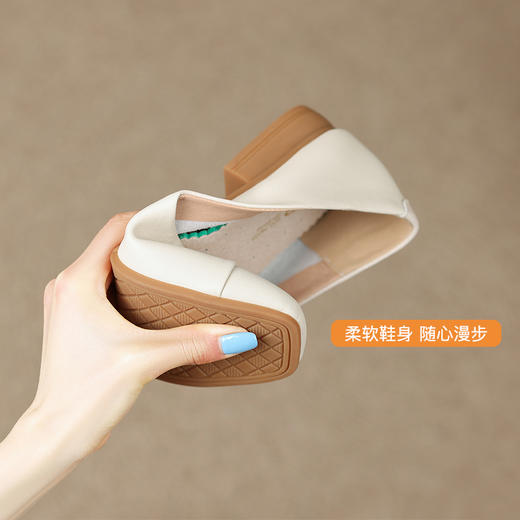 ZHR浅口单鞋女2023新款一脚蹬轻便软底豆豆鞋韩版百搭休闲乐福鞋 商品图8