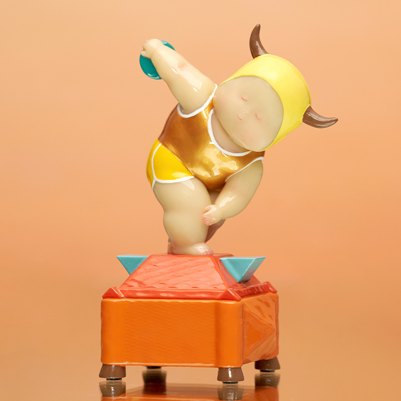 稀奇艺术《金牛座》十二星座掷铁饼形象可爱家居饰品小摆件礼物